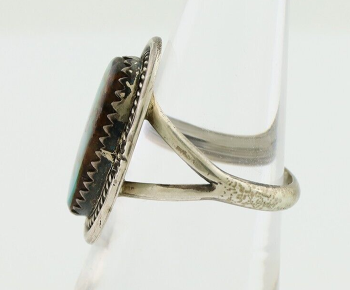 Navajo Ring 925 Silver Sleeping Beauty Turquoise Native American Artist C.80's
