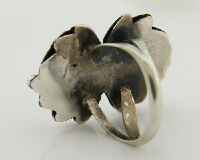 Navajo Ring 925 Silver Sleeping Beauty Turquoise Native American Artist C.80's