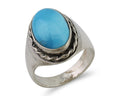 Navajo Ring 925 Silver Sleeping Beauty Turquoise Native Artist C.80's