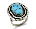 Navajo Ring 925 Silver Sleeping Beauty Turquoise Native Artist C.80's