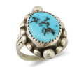 Navajo Ring 925 Silver Sleeping Beauty Turquoise Native Artist C.80's