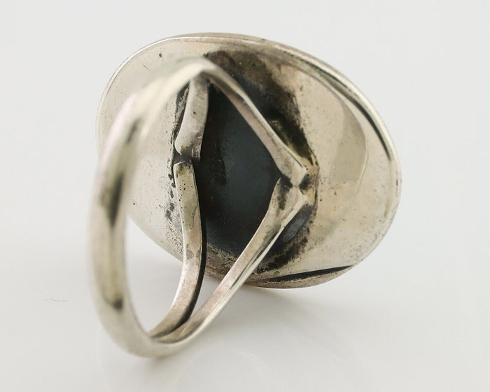 Navajo Ring 925 Silver Sleeping Beauty Turquoise Native Artist C.80's