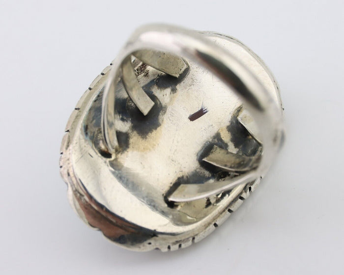 Navajo Ring 925 Silver Sleeping Beauty Turquoise Native Artist C.80's