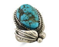 Navajo Ring 925 Silver Sleeping Beauty Turquoise Native Artist SC C.80's