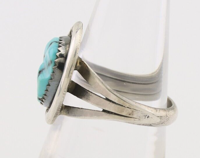 Navajo Ring 925 Silver Sleeping Beauty Turquoise Signed IROYBAI C.80's