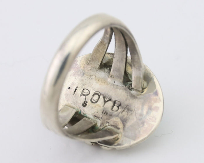 Navajo Ring 925 Silver Sleeping Beauty Turquoise Signed IROYBAI C.80's