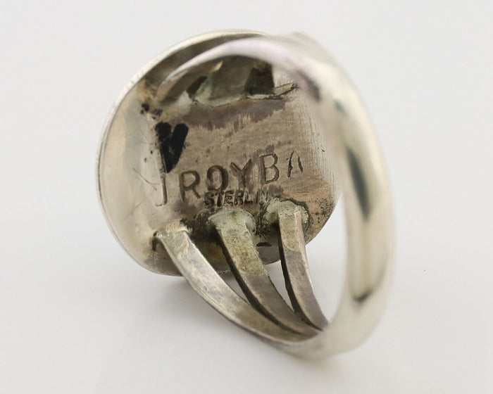 Navajo Ring 925 Silver Sleeping Beauty Turquoise Signed IROYBAI C.80's
