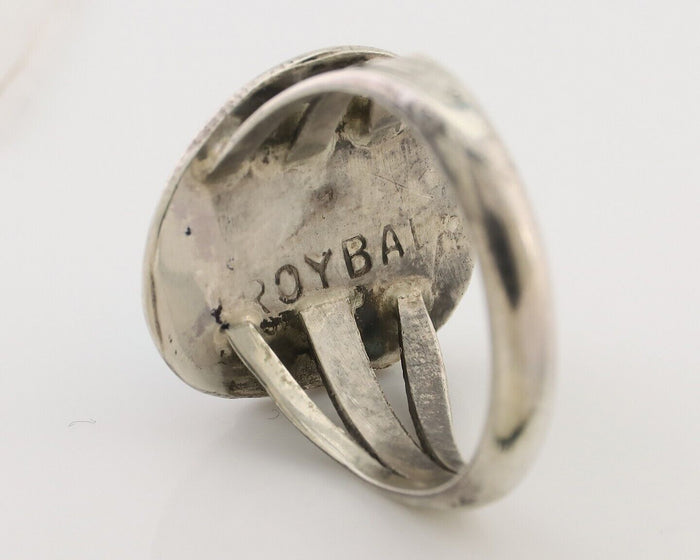 Navajo Ring 925 Silver Sleeping Beauty Turquoise Signed IROYBAI C.80's