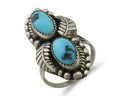 Navajo Ring 925 Silver Sleeping Beauty Turquoise Signed Sharon Cisco C.80's