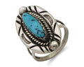 Navajo Ring 925 Silver Sleeping Beauty Turquoise Signed V & N EDSITTY C.80's