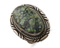 Navajo Ring 925 Silver Spiderweb Turquoise Artist Signed Big T C.80's