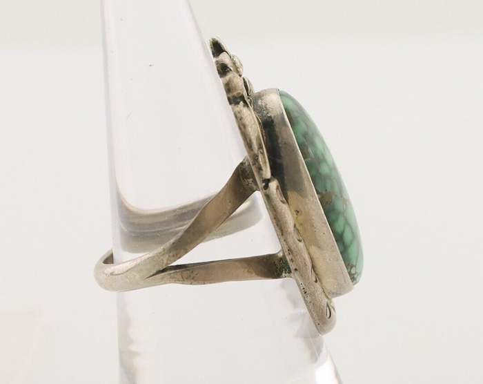 Navajo Ring 925 Silver Spiderweb Turquoise Artist Signed Carol Felley C.80's