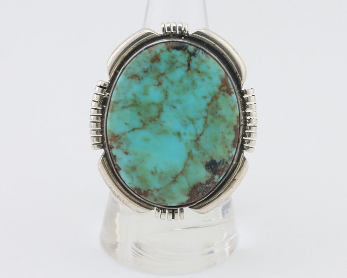 Navajo Ring 925 Silver Spiderweb Turquoise Artist Signed Doug Zachary C.80's
