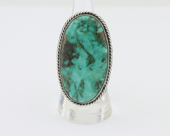 Navajo Ring 925 Silver Spiderweb Turquoise Native American Artist C.80's