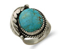 Navajo Ring 925 Silver Spiderweb Turquoise Native Artist C.80's