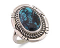 Navajo Ring 925 Silver Spiderweb Turquoise Signed Jon McCray C.80's