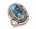 Navajo Ring 925 Silver Spiderweb Turquoise Signed Jon McCray C.80's