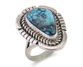 Navajo Ring 925 Silver Spiderweb Turquoise Signed Jon McCray C.80's