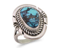 Navajo Ring 925 Silver Spiderweb Turquoise Signed Jon McCray C.80's