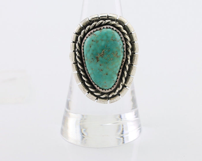 Navajo Ring 925 Silver Spiderweb Turquoise Signed William Denetdale 7.75 C.80's