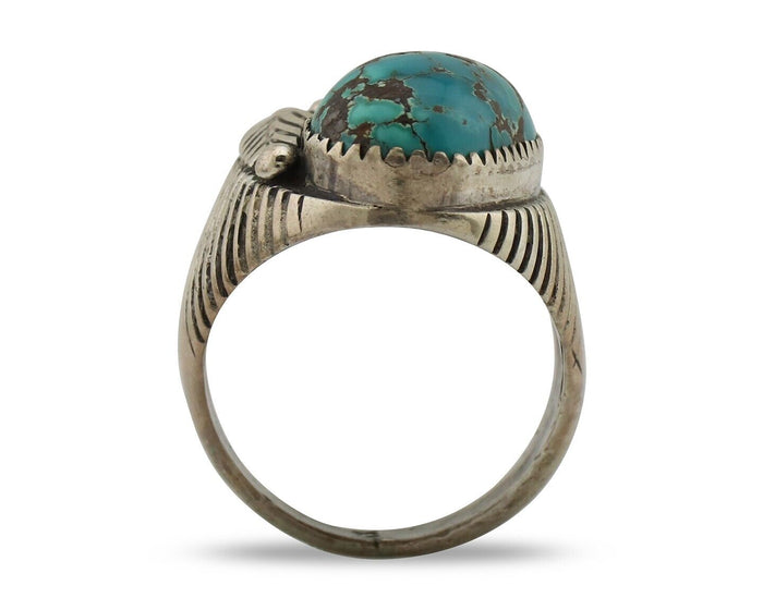 Navajo Ring 925 Silver Turquoise Artist Signed Edison Wadsworth? C.80's