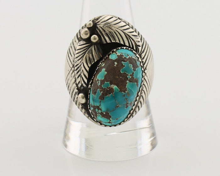 Navajo Ring 925 Silver Turquoise Artist Signed Edison Wadsworth? C.80's