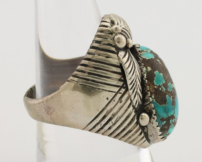 Navajo Ring 925 Silver Turquoise Artist Signed Edison Wadsworth? C.80's