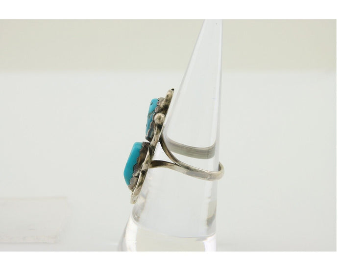 Navajo Ring 925 Silver Turquoise Artist Signed F C.80's