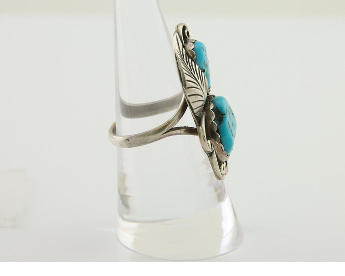 Navajo Ring 925 Silver Turquoise Artist Signed F C.80's