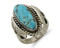 Navajo Ring .925 Silver Turquoise Artist Signed Fred Guerro C.80's