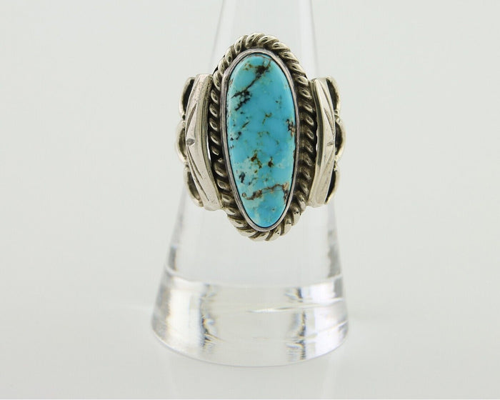 Navajo Ring .925 Silver Turquoise Artist Signed Fred Guerro C.80's