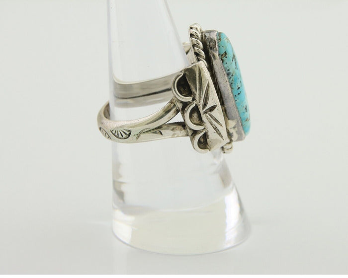 Navajo Ring .925 Silver Turquoise Artist Signed Fred Guerro C.80's