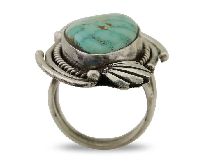 Navajo Ring 925 Silver Turquoise Artist Signed MC C.80's
