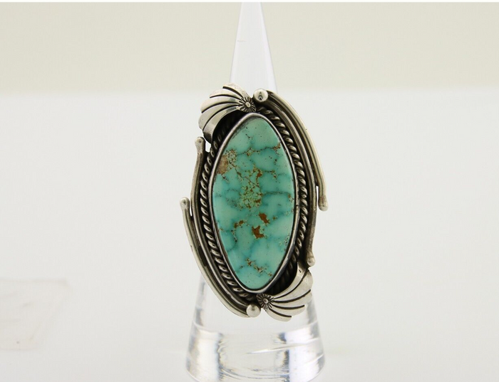 Navajo Ring 925 Silver Turquoise Artist Signed MC C.80's
