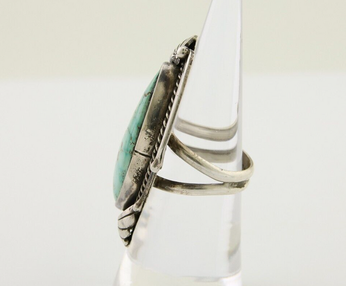 Navajo Ring 925 Silver Turquoise Artist Signed MC C.80's