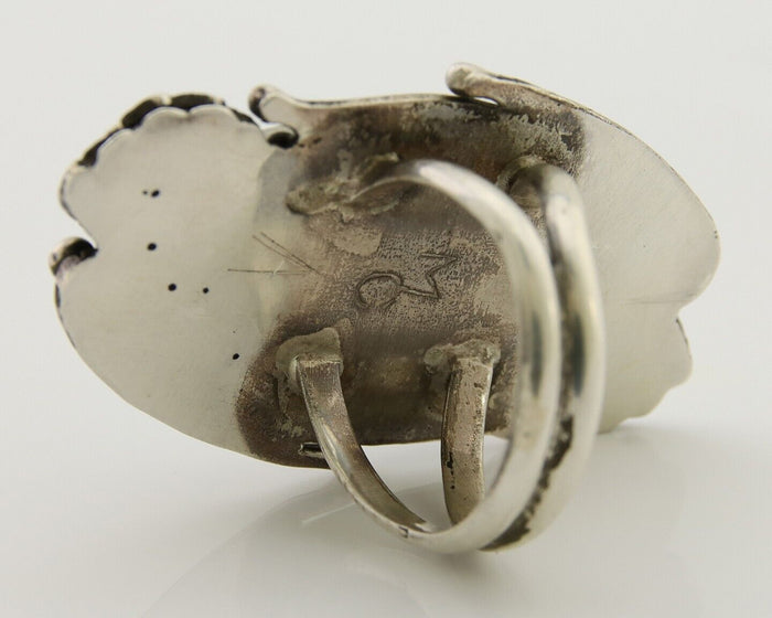 Navajo Ring 925 Silver Turquoise Artist Signed MC C.80's