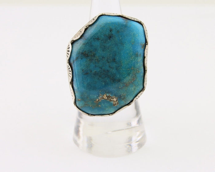 Navajo Ring .925 Silver Turquoise Artist Signed Ray Delgarito C.80's