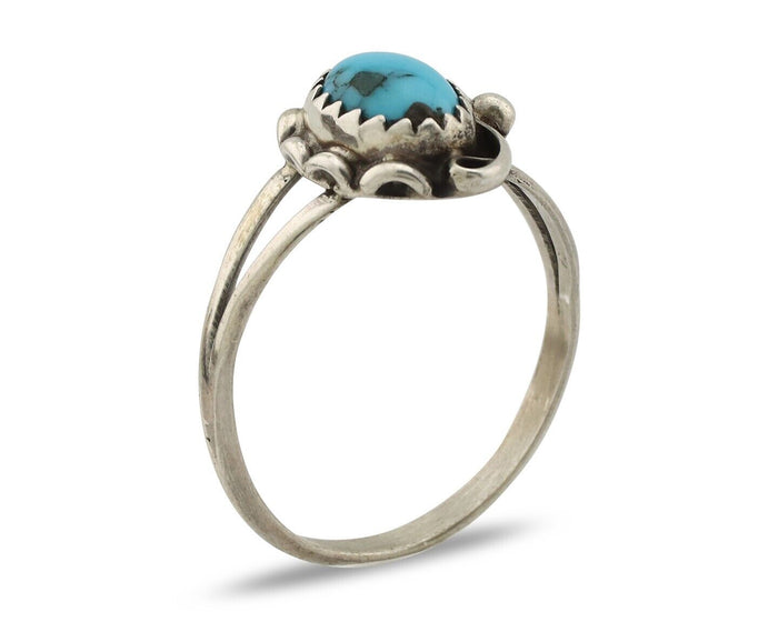 Navajo Ring 925 Silver Turquoise Artist Signed SkyStone Creations C.80's