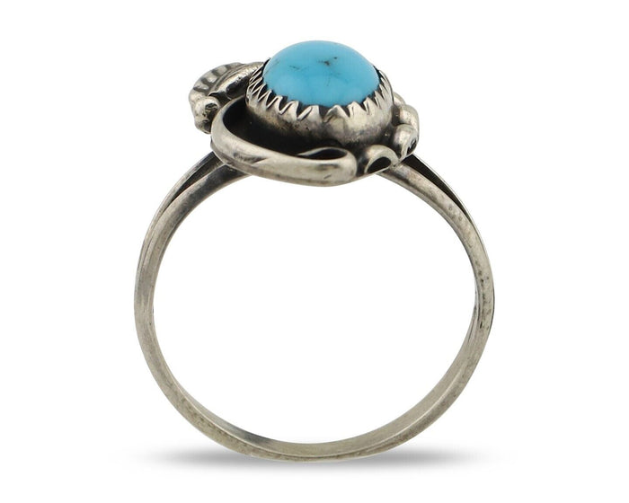 Navajo Ring 925 Silver Turquoise Artist Signed SkyStone Creations C.80's