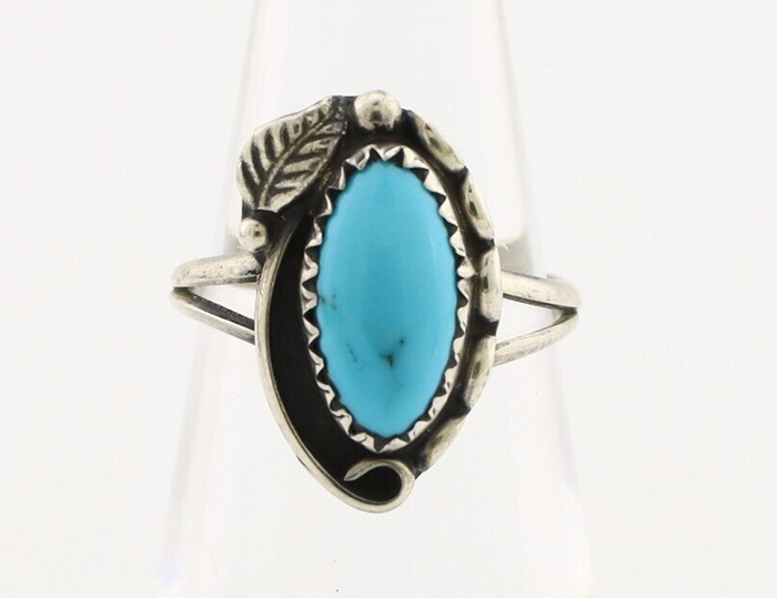 Navajo Ring 925 Silver Turquoise Artist Signed SkyStone Creations C.80's