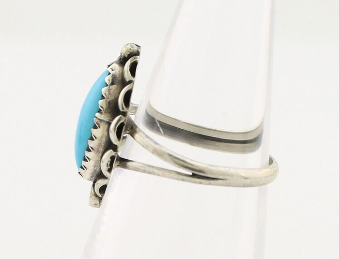 Navajo Ring 925 Silver Turquoise Artist Signed SkyStone Creations C.80's