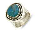 Navajo Ring .925 Silver Turquoise Handmade Signed Doug Zachary C.1980's