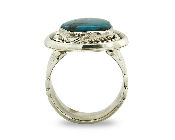 Navajo Ring .925 Silver Turquoise Handmade Signed Doug Zachary C.1980's
