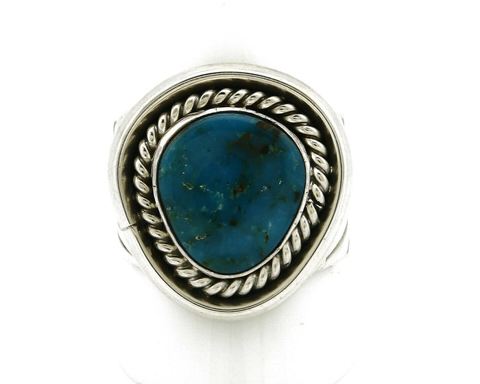 Navajo Ring .925 Silver Turquoise Handmade Signed Doug Zachary C.1980's