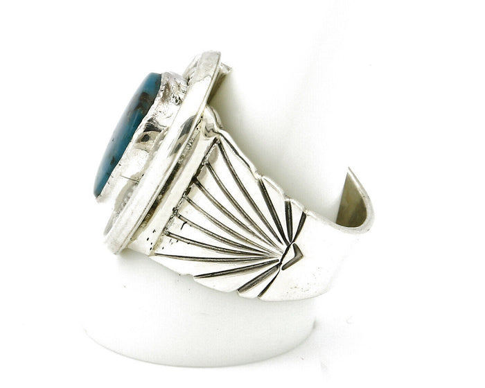 Navajo Ring .925 Silver Turquoise Handmade Signed Doug Zachary C.1980's