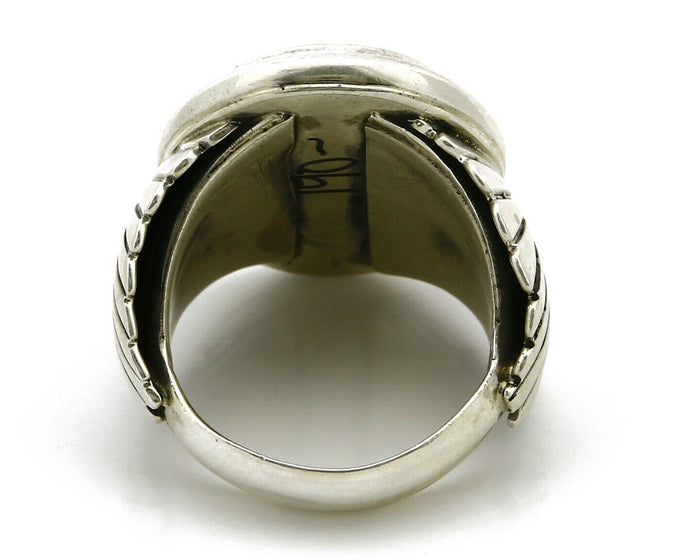Navajo Ring .925 Silver Turquoise Handmade Signed Doug Zachary C.1980's