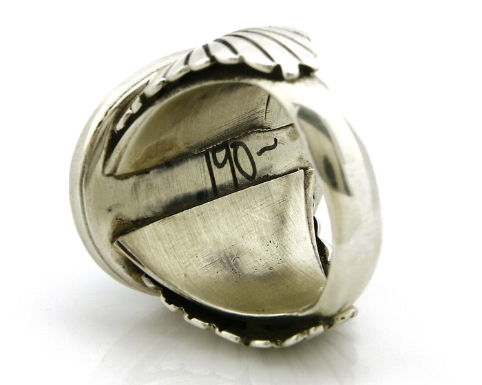 Navajo Ring .925 Silver Turquoise Handmade Signed Doug Zachary C.1980's
