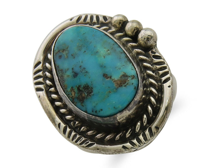 Navajo Ring 925 Silver Turquoise Native American Artist C.80's