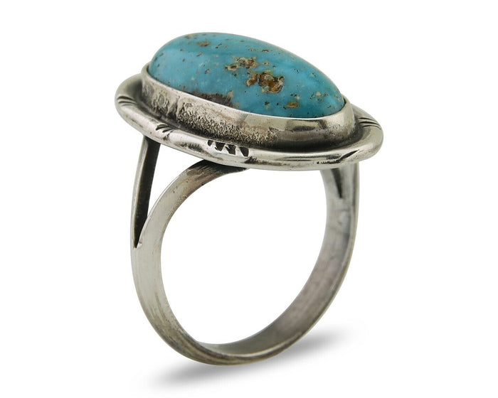 Navajo Ring 925 Silver Turquoise Native American Artist C.80's