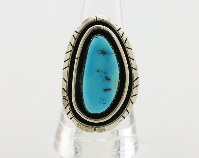 Navajo Ring 925 Silver Turquoise Native American Artist C.80's